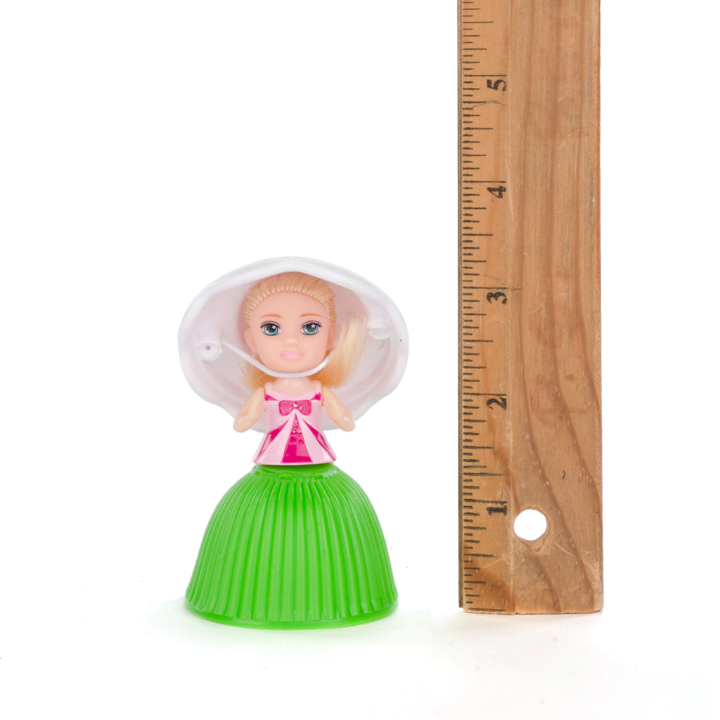 Mini poupée cupcake - Poupée réversible, se transforme de cupcake en princesse et vice-versa - Matériel: PVC - Dimensions