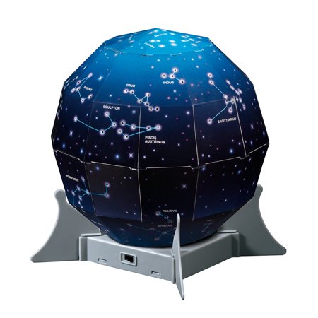 Kit de Projection Ciel Nocturne - Playwell - 4M - 8 ans et plus - Dômes de projection pour les hémisphères nord et sud, source lumineuse et cartes stellaires - Dôme sur base lumineuse