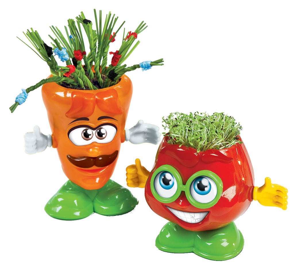 Crée ton jardin potager FR - Clementoni - Coffret scientifique pour découvrir les joies du jardinage - 6 ans et plus - Deux pots carottes et tomates avec des pousses