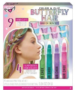 Ensemble de création de coiffures papillons - Fashion Angels - 8 ans et plus - 4 crayons de couleur de type marqueurs