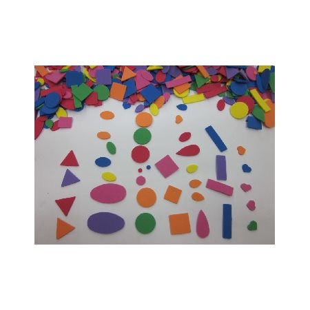 Formes géométriques assorties en mousse colorée - 120 par paquet