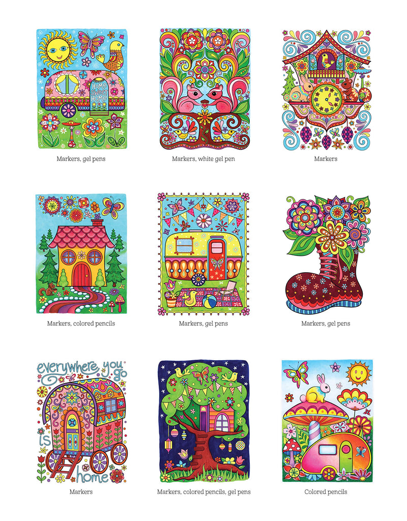 Mandalas Happy Campers - Design Originals - 72 pages - Exemples de coloriages terminés