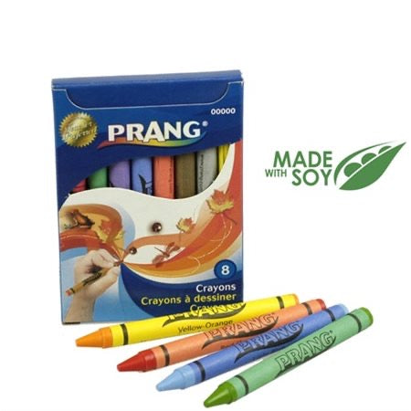 8 crayons de cire de soya de Prang