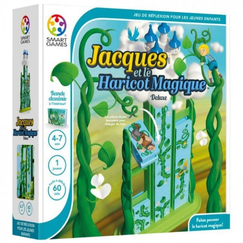 Jacques et le Haricot Magique Deluxe - Smart Games - 4 à 7 ans - Jeu de logique évolutif - 60 défis à solutionner - Devant de la boîte