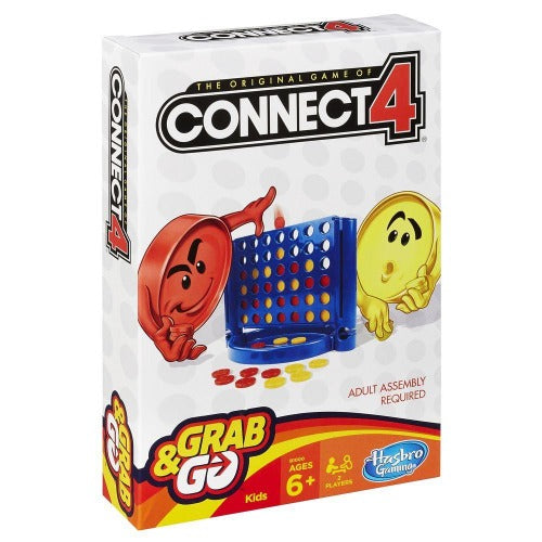 Le jeu Connect 4 classique en format voyage Grab & Go - Hasbro - 6 ans et plus - Devant de la boîte