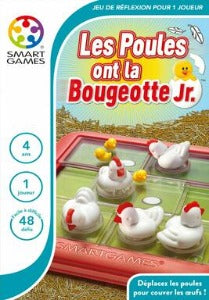 Les Poules ont la Bougeotte Jr - Jeu de logique évolutive - 48 défis à solutionner - Smart Games - Devant de la boîte