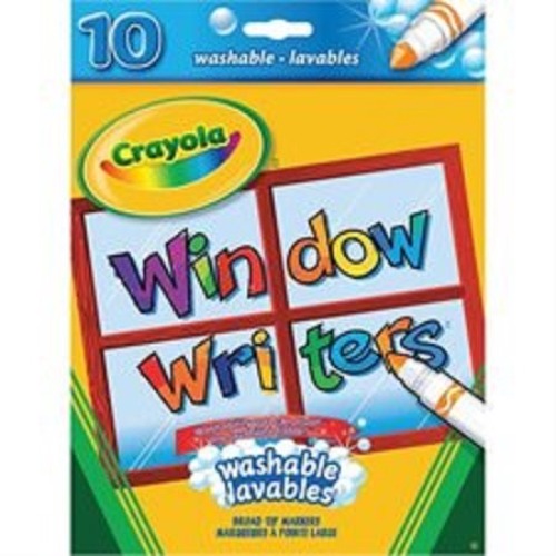 Marqueurs ''Window Writers'' pour fenêtre ou miroir - Crayola - 10 marqueurs lavables