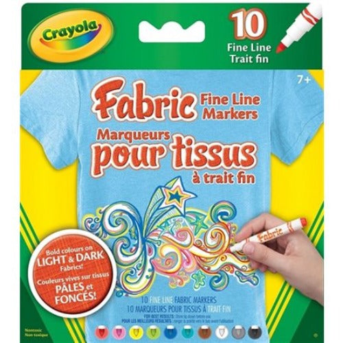 Marqueurs pour tissus - Crayola - Trait fin - 10 marqueurs